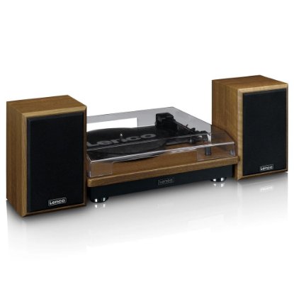 Gramofon LENCO LS-100WD, sa zvučnicima, BT, drveni