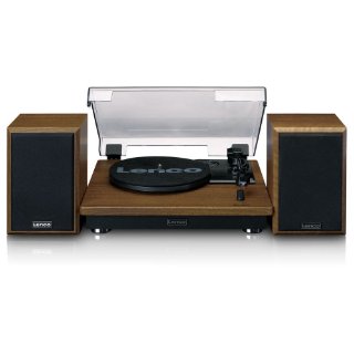 Gramofon LENCO LS-100WD, sa zvučnicima, BT, drveni