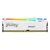Memorija PC-54400, 32GB, KINGSTON Fury Beast White RGB KF568C34BWEAK2-32, EXPO, DDR5 6800MHz, kit 2x16GB