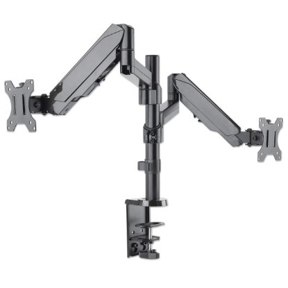 Stalak za monitor MANHATTAN 461597, za dva monitora, stolni, 17" do 32", crni