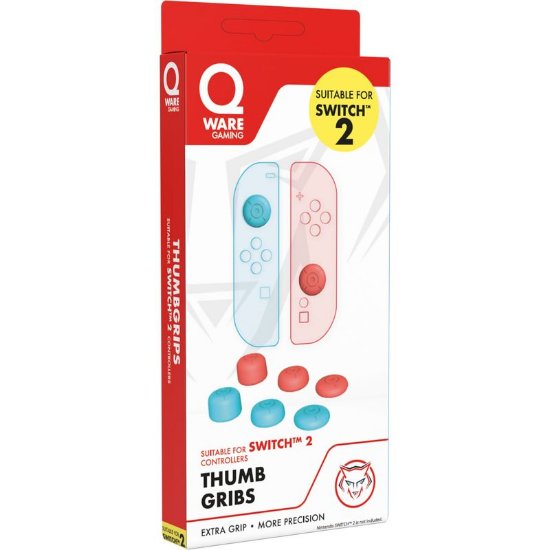 Nastavci za analog QWARE Thumb Grips, za Nintendo Switch 2, plavo-crveni