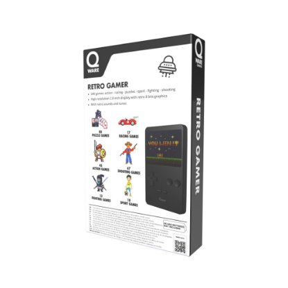 Igraća konzola QWARE Retro Gamer, 2,8" ekran, 240 igara, crna