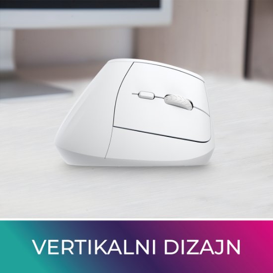 Miš OCTIO Ergo V100WBT, optički, bežični, BT,4000dpi, bijeli