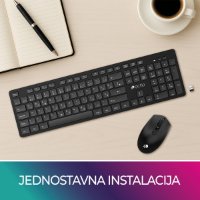 Tipkovnica + miš OCTIO KM100W, crni, bežični