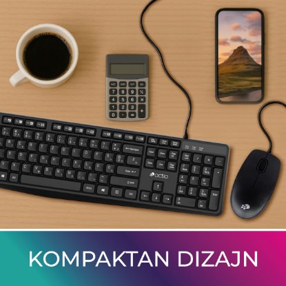 Tipkovnica + miš OCTIO KM100U, crni, USB