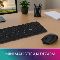 Tipkovnica + miš OCTIO KM100W, crni, bežični