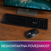 Tipkovnica + miš OCTIO KM100W, crni, bežični