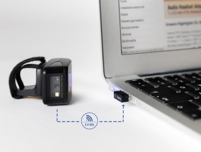 Bar code čitač DELOCK 90508 Ring Scanner, 1D i 2D, laserski, micro USB, BT, crni