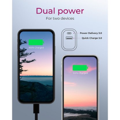 Kućni punjač ICY BOX IB-PS102-PD, 20W, PD, QC 3.0, USB-A, USB-C, crni