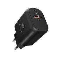 Kućni punjač ICY BOX IB-PS102-PD, 20W, PD, QC 3.0, USB-A, USB-C, crni