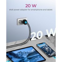 Kućni punjač ICY BOX IB-PS102-PD, 20W, PD, QC 3.0, USB-A, USB-C, crni