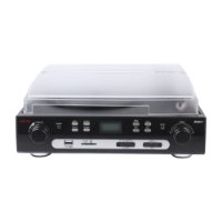 Gramofon AKAI ATT-15C, USB, SD, BT, FM radio, kazetofon, ugrađeni zvučnici, crni