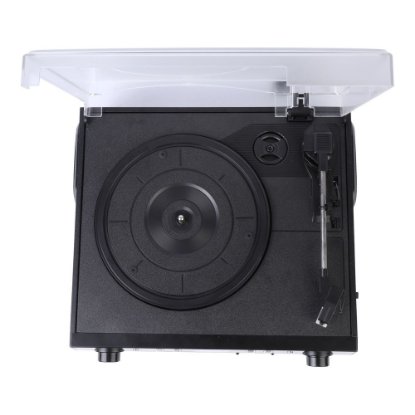 Gramofon AKAI ATT-15C, USB, SD, BT, FM radio, kazetofon, ugrađeni zvučnici, crni