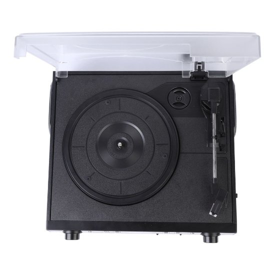 Gramofon AKAI ATT-15C, USB, SD, BT, FM radio, kazetofon, ugrađeni zvučnici, crni
