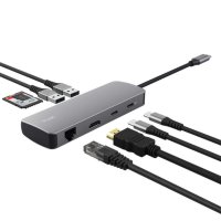 Docking station TRUST Dalyx, 8 u 1, USB-C na 2x USB 3.1, 2xUSB-C, HDMI, LAN, Card Reader