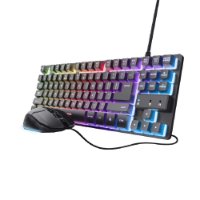 Tipkovnica + miš TRUST GXT 798, žične, USB, crna