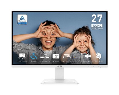 Monitor 27" MSI PRO MP273QW E2, WQHD, IPS, 100Hz, 1ms, 400cd/m2, zvučnici, bijeli