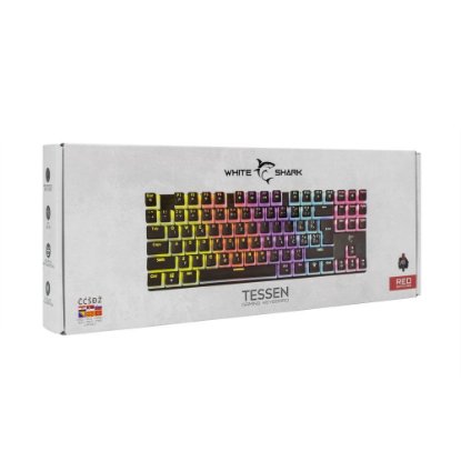 Tipkovnica WHITE SHARK Tessen, RGB, crveni switch, mehanička, crna, USB