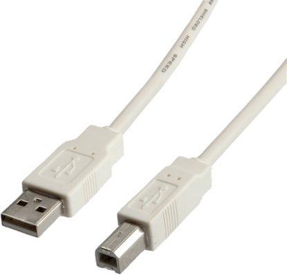 Kabel ROLINE, USB 2.0, USB-A (M) na USB-B (M), 1.8m, bež (za printer)