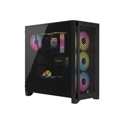 Kućište CORSAIR iCUE 4000D Airflow, RGB, window, MIDI, ATX, crno, bez napajanja