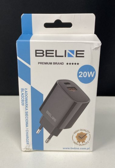 RABLJENI - Kućni punjač BELINE BLN2CB20, 20W, PD3.0/QC3.0, USB-C + USB-A, crni