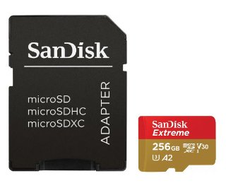 Memorijska kartica SANDISK, Extreme microSDXC, 256GB, SDSQXAV-256G-GN6MA, class 10 V30 UHS-I U3 + SD adapter