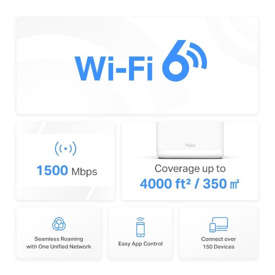 Wireless range extender MERCUSYS Halo H60X, AX1500 Wi-Fi Mesh sustav, bežični, 2 komada