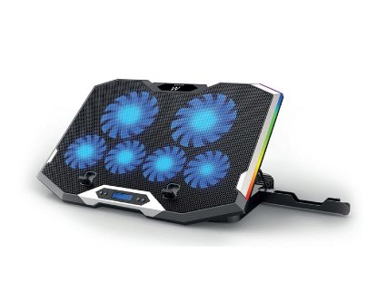 Hlađenje za laptop EWENT EW1260, do 17.3", RGB, silent, crno