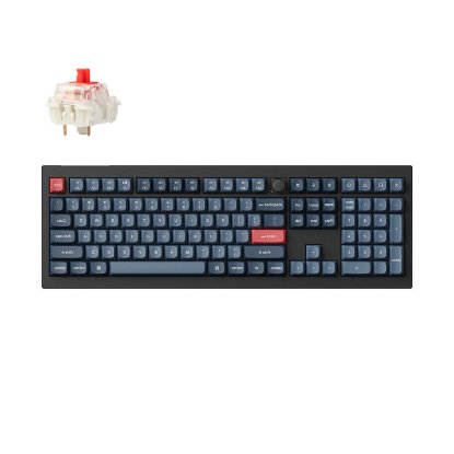 Tipkovnica KEYCHRON V6 Max, RGB, mehanička, Gateron Jupiter Red Switch, US Layout, bežična, crna