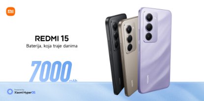 Prikažite detalje za Redmi 15: velik ekran, velika baterija, velika praktičnost
