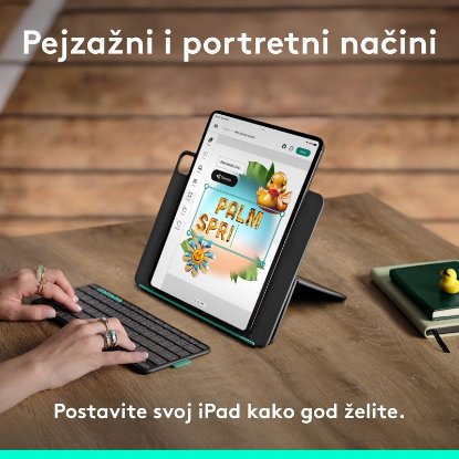 Tipkovnica za tablet LOGITECH Flip Folio V2, za ipad Pro & Air 13", Bluetooth, bežična, crna