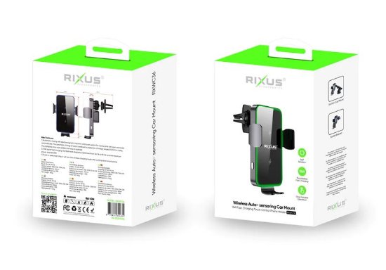 Auto punjač RIXUS RXWC36, bežični, crni