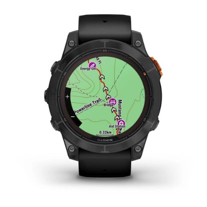 Pametni sat GARMIN Fenix 7 Pro Solar, HR, GPS, multisport, tamnosivi/crni remen