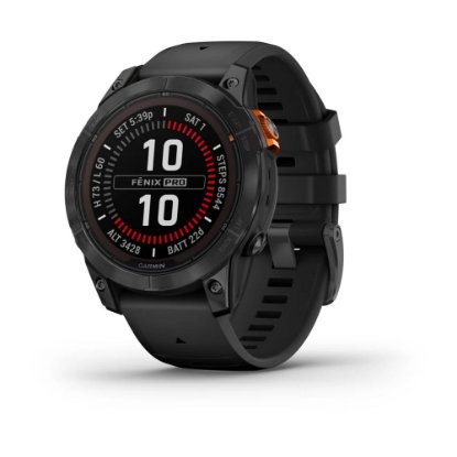 Pametni sat GARMIN Fenix 7 Pro Solar, HR, GPS, multisport, tamnosivi/crni remen