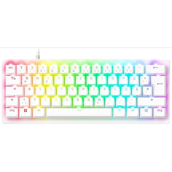 Tipkovnica RAZER Huntsman V3 Pro Mini White Edition, Analog Switch, RGB, US Layout, USB, bijela