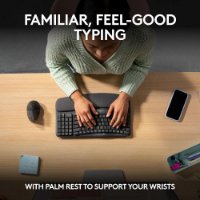 Tipkovnica + miš LOGITECH Wave Keys + Lift, ergonomska, bežična, crna