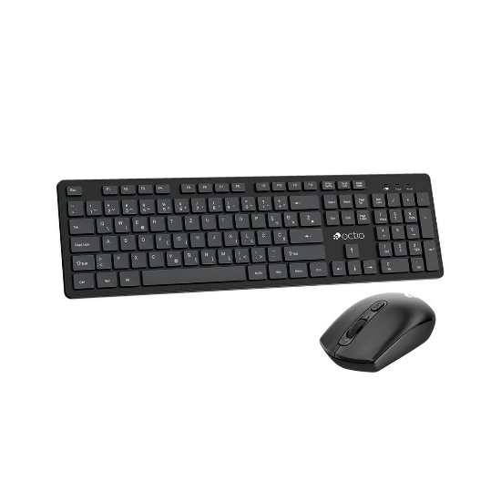 Tipkovnica + miš OCTIO KM100W, crni, bežični