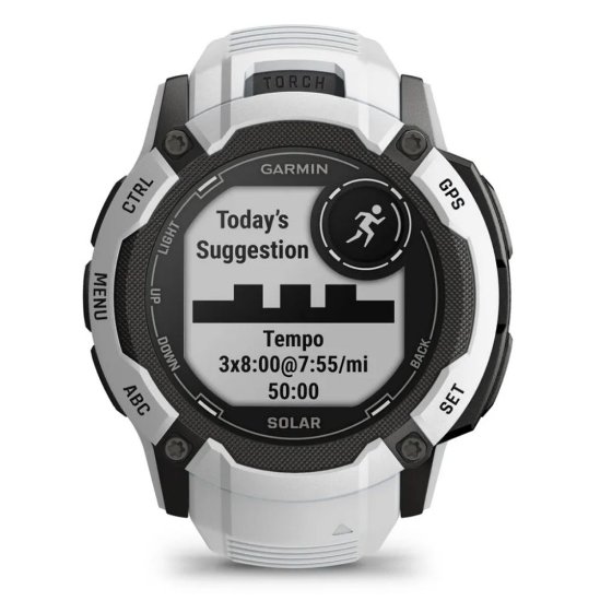 Pametni sat GARMIN Instinct 2X Solar, HR, GPS, multisport, bijeli/bijeli