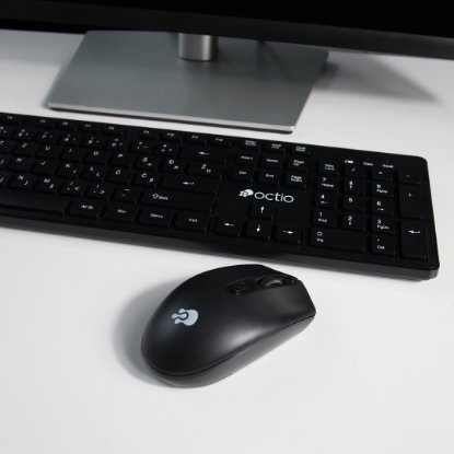 Tipkovnica + miš OCTIO KM100W, crni, bežični
