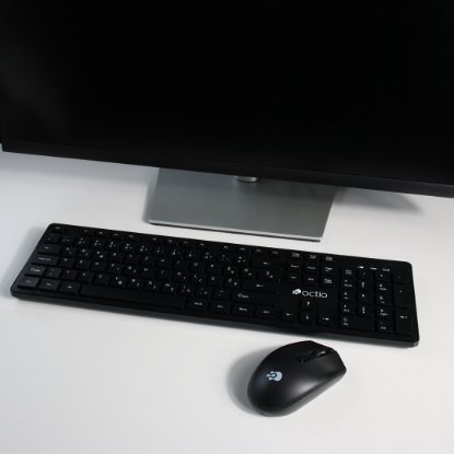 Tipkovnica + miš OCTIO KM100W, crni, bežični