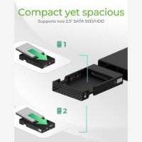 Eksterno kućište ICY BOX IB-RD2253-C31, 2x 2.5" SATA HDD, USB-A/C 3.2 Gen 2, RAID 0/1, single, large, crno