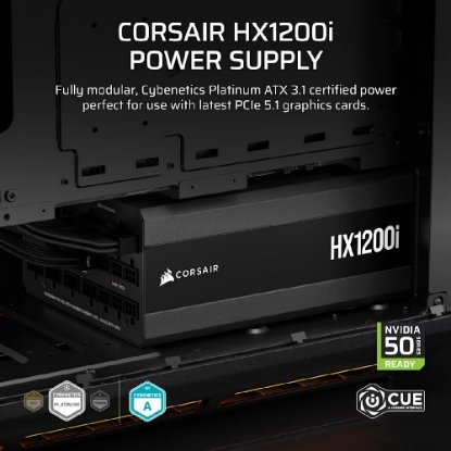 Napajanje 1200W CORSAIR HX1200i CP-9020281-EU, ATX v3.1, 140mm vent., 80+ Platinum, modularno
