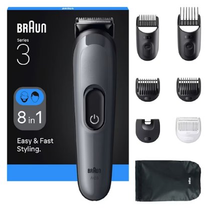 Aparat za šišanje/trimer BRAUN serija 3 3540, 8 u 1, kosa, brada, sivi