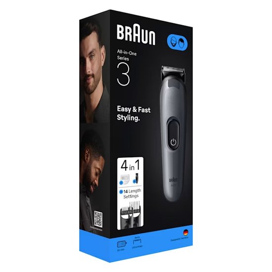 Aparat za šišanje/trimer BRAUN serija 3 3500, 4 u 1, kosa, brada, sivi