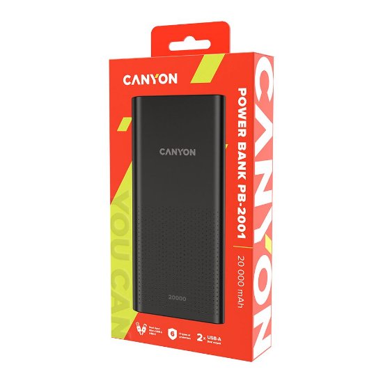 Mobilni USB punjač CANYON PB-2001, 20000 mAh, crni