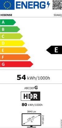 LED TV 50" HISENSE 50A6Q, Smart TV, 4K UHD, DVB-T2/C/S2, USB, Wi-Fi, BT, crni - energetski razred E