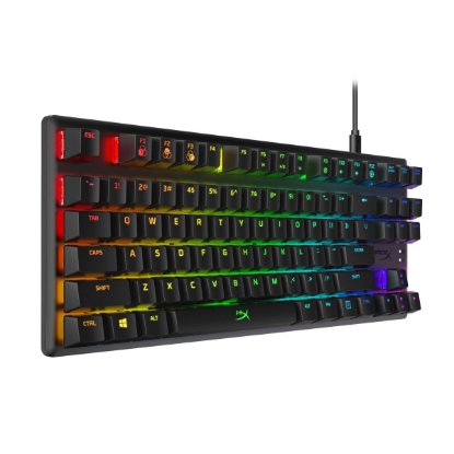 Tipkovnica HyperX Alloy Origins Core, mehanička, HyperX Aqua, RGB, crna, HX-KB7AQX-US, USB