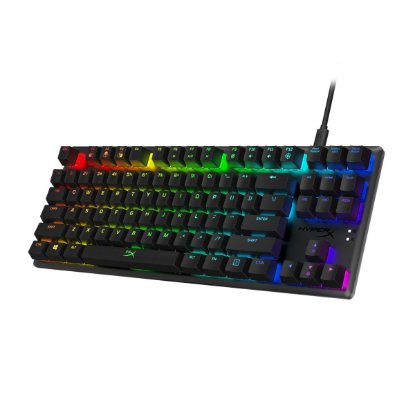 Tipkovnica HyperX Alloy Origins Core, mehanička, HyperX Aqua, RGB, crna, HX-KB7AQX-US, USB