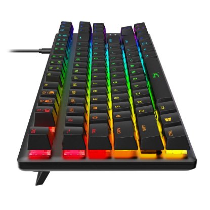 Tipkovnica HyperX Alloy Origins Core, mehanička, HyperX Aqua, RGB, crna, HX-KB7AQX-US, USB