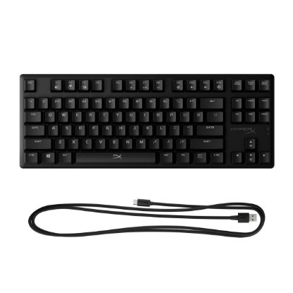 Tipkovnica HyperX Alloy Origins Core, mehanička, HyperX Aqua, RGB, crna, HX-KB7AQX-US, USB